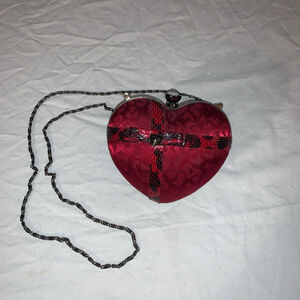 Red Lollipop Heart shaped shoulder bag
